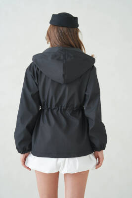 İçi Astarlı Su Geçirmez Kapüşonlu Fermuarlı Sık Dokuma Kadın Trençkot - 18