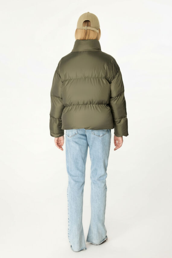 D1fference İçi Astarlı Cepli Kapüşonlu Jel Elyaf Su ve Rüzgar Geçirmez Dik Yaka Kışlık Kadın Mont - 6