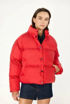 D1fference İçi Astarlı Cepli  Jel Elyaflı Su ve Rügar Geçirmez Kadın Kışlık Mont