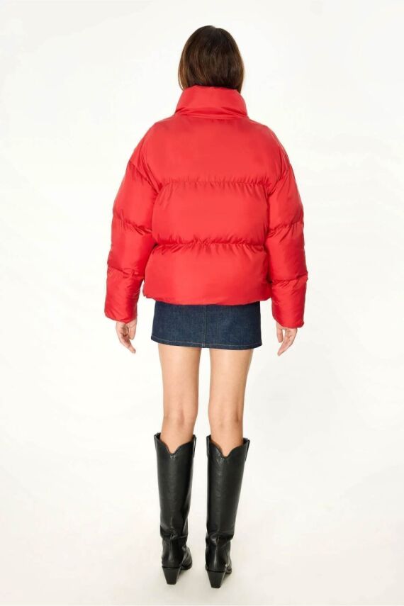 D1fference İçi Astarlı Cepli  Jel Elyaflı Su ve Rügar Geçirmez Kadın Kışlık Mont - 5