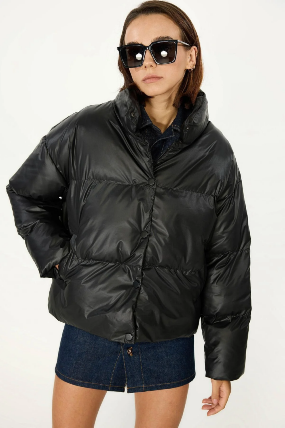 D1fference İçi Astarlı Cepli Kapüşonlu Jel Elyaf Su ve Rüzgar Geçirmez Dik Yaka Kışlık Kadın Mont - 13