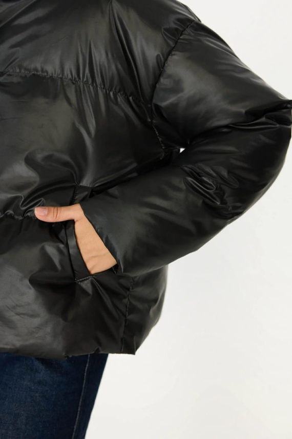 D1fference İçi Astarlı Cepli Kapüşonlu Jel Elyaf Su ve Rüzgar Geçirmez Dik Yaka Kışlık Kadın Mont - 17