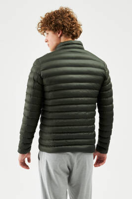 İçi Astarlı Cepli Jel Elyaf Su ve Rüzgar Geçirmez Şişme Kışlık Erkek Mont - 5