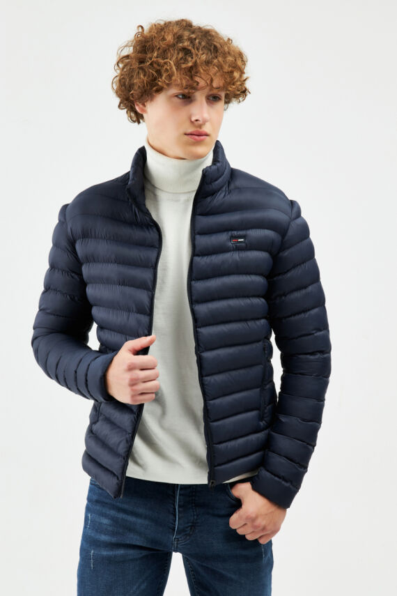 İçi Astarlı Cepli Jel Elyaf Su ve Rüzgar Geçirmez Şişme Kışlık Erkek Mont - 6