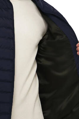 İçi Astarlı Cepli Jel Elyaf Su ve Rüzgar Geçirmez Şişme Kışlık Erkek Mont - 10