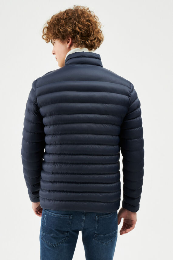 İçi Astarlı Cepli Jel Elyaf Su ve Rüzgar Geçirmez Şişme Kışlık Erkek Mont - 11