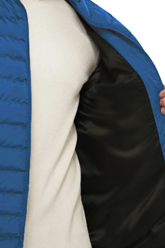 İçi Astarlı Cepli Jel Elyaf Su ve Rüzgar Geçirmez Şişme Kışlık Erkek Mont - 16