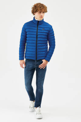 İçi Astarlı Cepli Jel Elyaf Su ve Rüzgar Geçirmez Şişme Kışlık Erkek Mont - 14