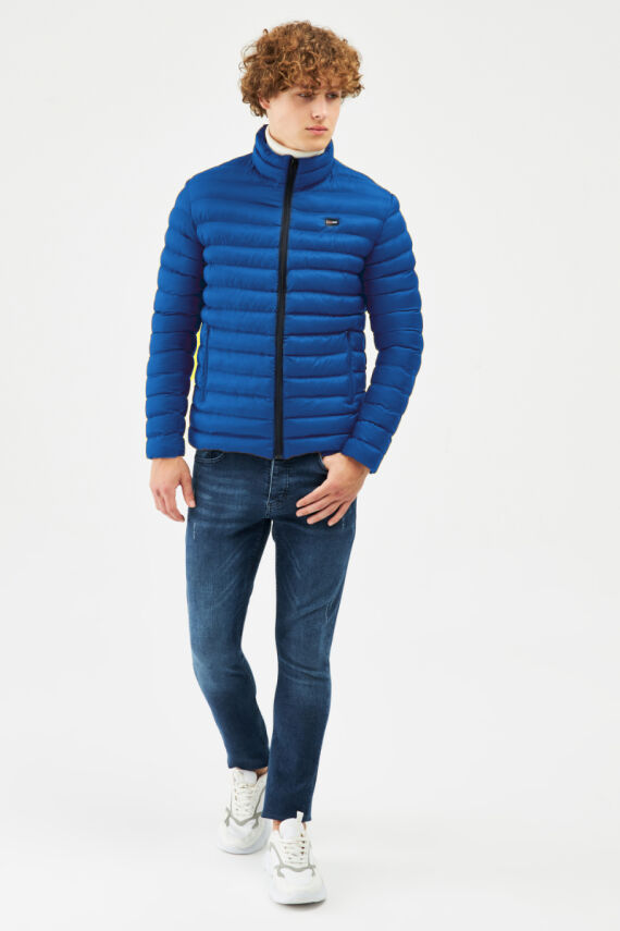 İçi Astarlı Cepli Jel Elyaf Su ve Rüzgar Geçirmez Şişme Kışlık Erkek Mont - 14