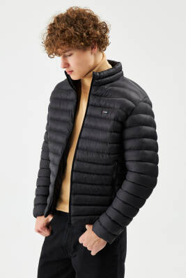 İçi Astarlı Cepli Jel Elyaf Su ve Rüzgar Geçirmez Şişme Kışlık Erkek Mont - 18