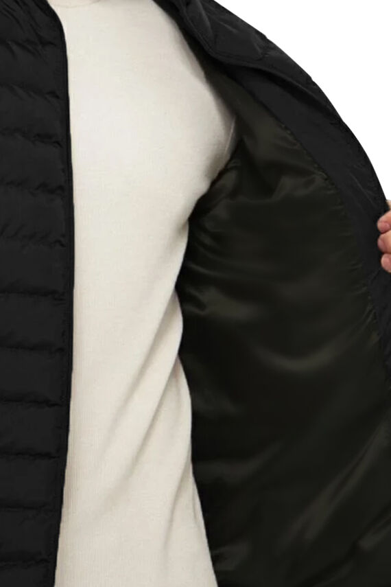 İçi Astarlı Cepli Jel Elyaf Su ve Rüzgar Geçirmez Şişme Kışlık Erkek Mont - 21