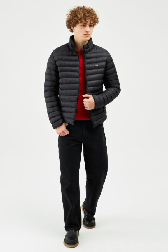 İçi Astarlı Cepli Jel Elyaf Su ve Rüzgar Geçirmez Şişme Kışlık Erkek Mont - 19