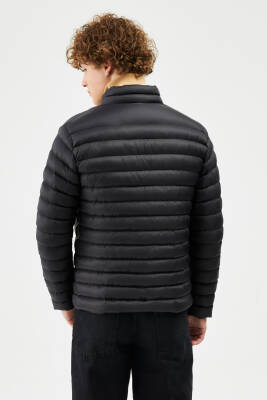 İçi Astarlı Cepli Jel Elyaf Su ve Rüzgar Geçirmez Şişme Kışlık Erkek Mont - 22