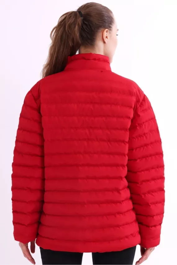 İçi Astarlı Cepli Jel Elyaf Su ve Rüzgar Geçirmez Şişme Kışlık Kadın Mont - 14