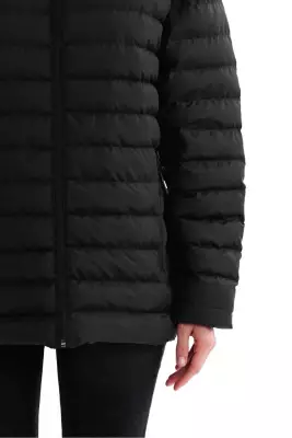 İçi Astarlı Cepli Jel Elyaf Su ve Rüzgar Geçirmez Şişme Kışlık Kadın Mont - 27