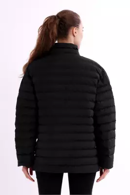 İçi Astarlı Cepli Jel Elyaf Su ve Rüzgar Geçirmez Şişme Kışlık Kadın Mont - 28