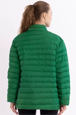 İçi Astarlı Cepli Jel Elyaf Su ve Rüzgar Geçirmez Şişme Kışlık Kadın Mont - 33