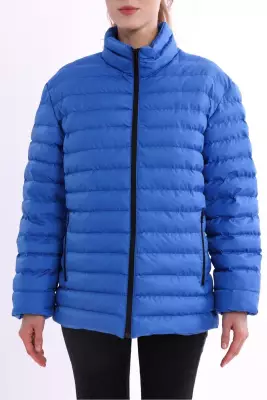 İçi Astarlı Cepli Jel Elyaf Su ve Rüzgar Geçirmez Şişme Kışlık Kadın Mont - 36