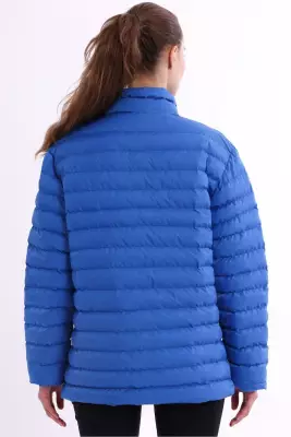 İçi Astarlı Cepli Jel Elyaf Su ve Rüzgar Geçirmez Şişme Kışlık Kadın Mont - 37