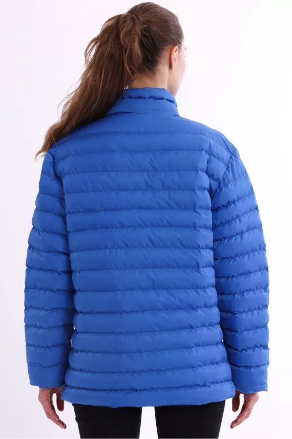 İçi Astarlı Cepli Jel Elyaf Su ve Rüzgar Geçirmez Şişme Kışlık Kadın Mont - 37