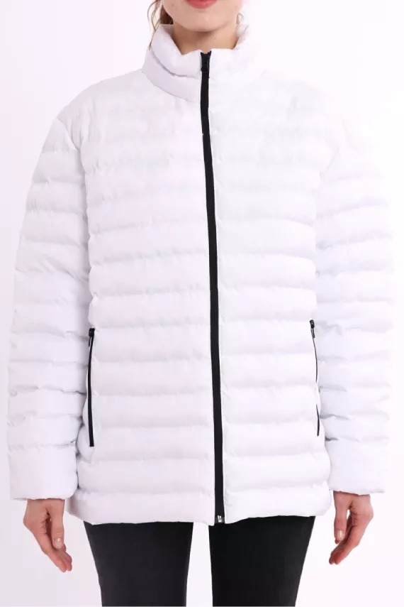 İçi Astarlı Cepli Jel Elyaf Su ve Rüzgar Geçirmez Şişme Kışlık Kadın Mont - 44