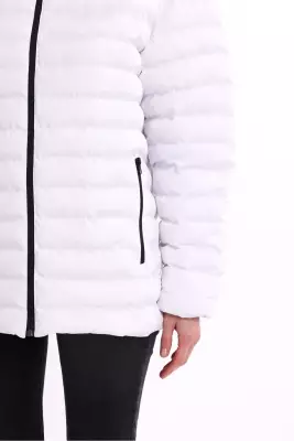 İçi Astarlı Cepli Jel Elyaf Su ve Rüzgar Geçirmez Şişme Kışlık Kadın Mont - 45