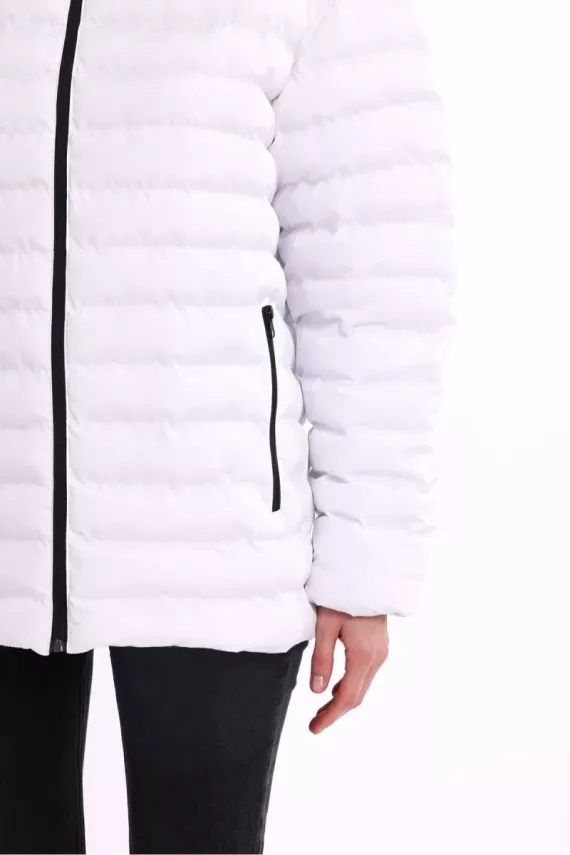 İçi Astarlı Cepli Jel Elyaf Su ve Rüzgar Geçirmez Şişme Kışlık Kadın Mont - 45