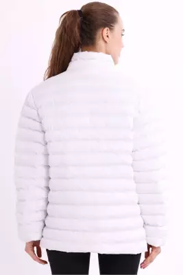 İçi Astarlı Cepli Jel Elyaf Su ve Rüzgar Geçirmez Şişme Kışlık Kadın Mont - 46