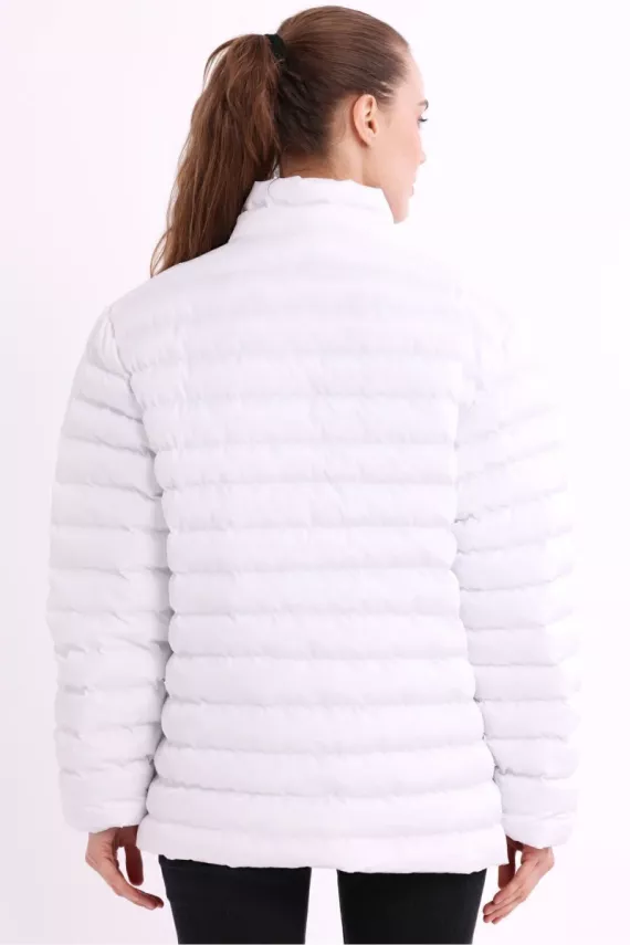 İçi Astarlı Cepli Jel Elyaf Su ve Rüzgar Geçirmez Şişme Kışlık Kadın Mont - 46