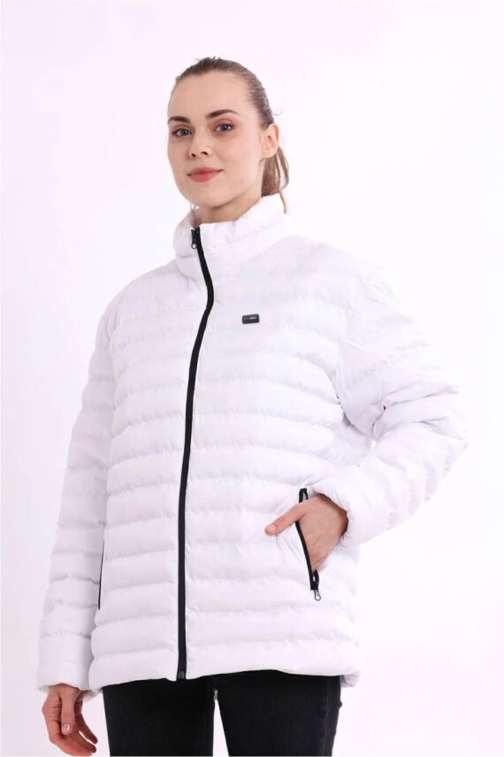 D1fference İçi Astarlı Cepli  Jel Elyaflı Su ve Rügar Geçirmez Kadın Kışlık Mont - 1