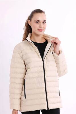 D1fference İçi Astarlı Cepli  Jel Elyaflı Su ve Rügar Geçirmez Kadın Kışlık Mont - 65