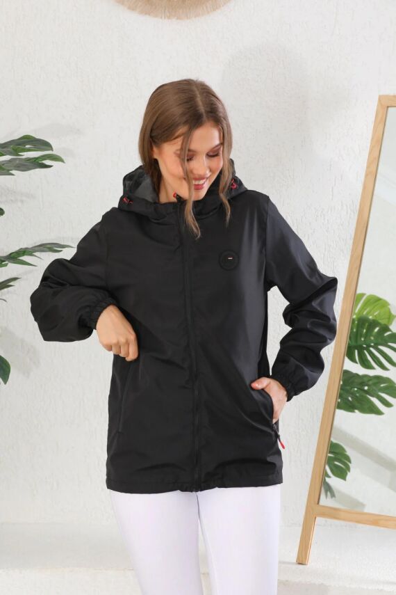 İçi Astarlı Su ve Rüzgar Geçirmez Cepli Kadın Yağmurluk - 21
