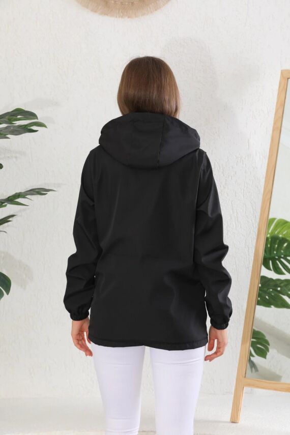 İçi Astarlı Su ve Rüzgar Geçirmez Cepli Kadın Yağmurluk - 24