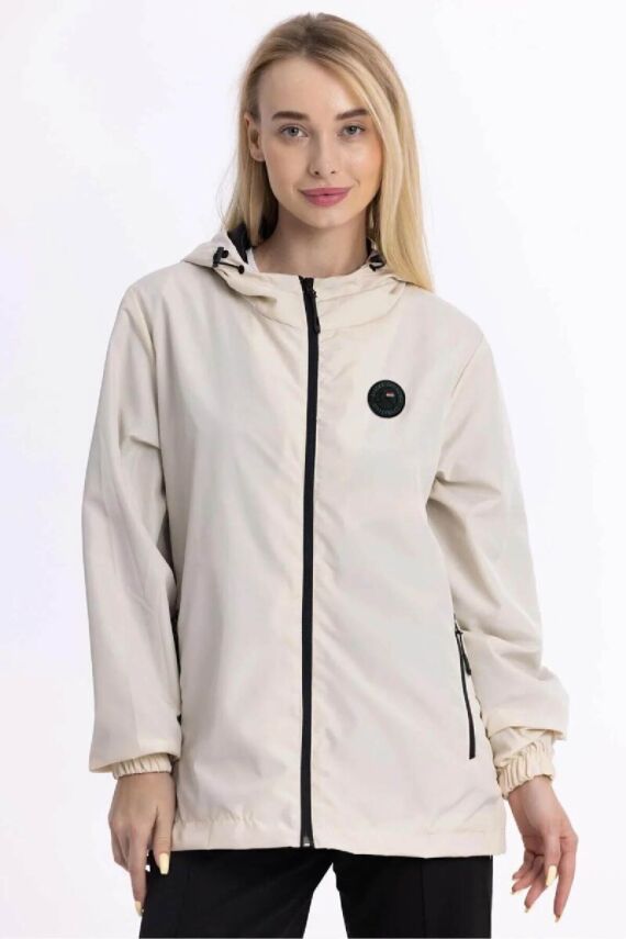 D1fference İçi Astarlı Cepli Kapüşonlu Jel Elyaflı Su ve Rügar Geçirmez Kadın Yağmurluk - 2