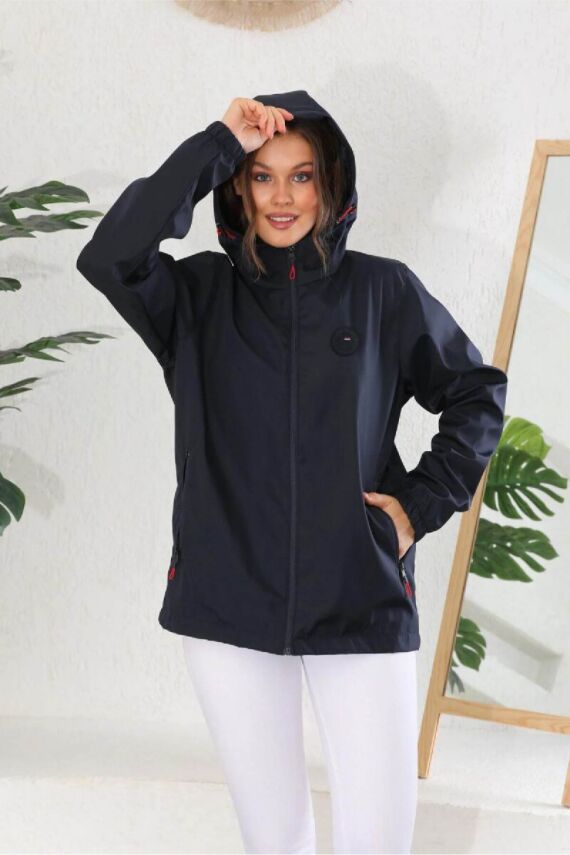 D1fference İçi Astarlı Cepli Kapüşonlu Jel Elyaflı Su ve Rügar Geçirmez Kadın Yağmurluk - 14