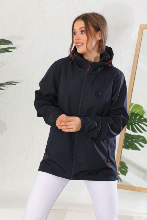 D1fference İçi Astarlı Cepli Kapüşonlu Jel Elyaflı Su ve Rügar Geçirmez Kadın Yağmurluk - 13