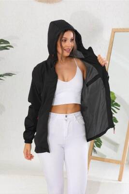D1fference İçi Astarlı Cepli Kapüşonlu Jel Elyaflı Su ve Rügar Geçirmez Kadın Yağmurluk - 22