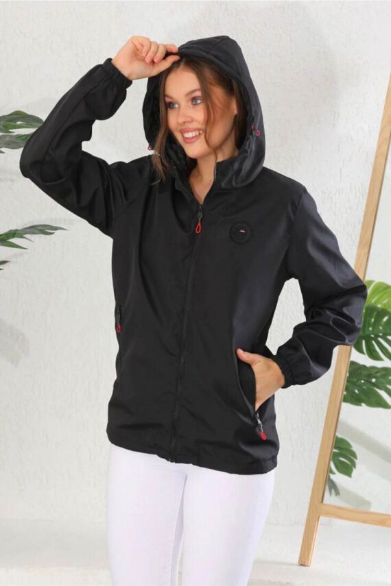 D1fference İçi Astarlı Cepli Kapüşonlu Jel Elyaflı Su ve Rügar Geçirmez Kadın Yağmurluk - 19