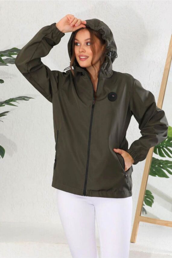 D1fference İçi Astarlı Cepli Kapüşonlu Jel Elyaflı Su ve Rügar Geçirmez Kadın Yağmurluk - 26