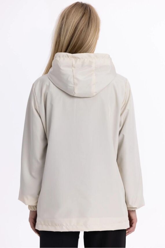İçi Astarlı Su ve Rüzgar Geçirmez Cepli Kadın Yağmurluk - 6