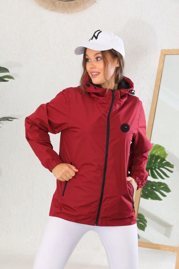 İçi Astarlı Su ve Rüzgar Geçirmez Cepli Kadın Yağmurluk - 13