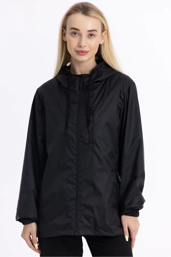 İçi Astarlı Su ve Rüzgar Geçirmez Cepli Kadın Yağmurluk - 2