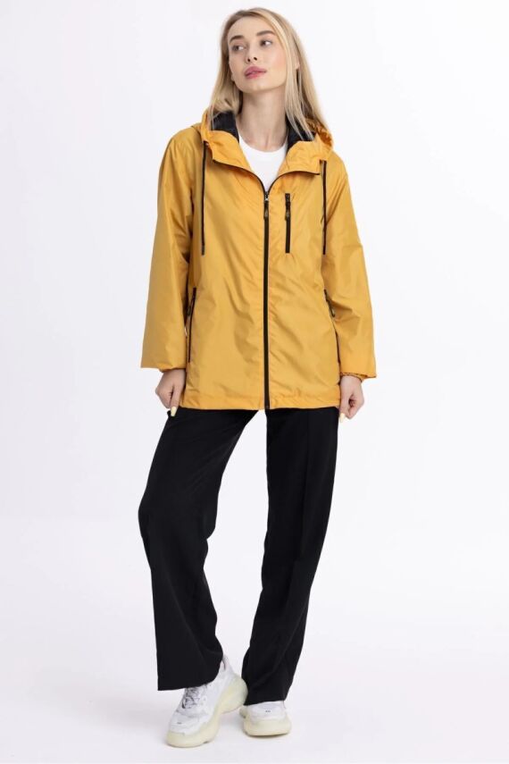 İçi Astarlı Su ve Rüzgar Geçirmez Cepli Kadın Yağmurluk - 8