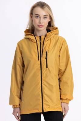 İçi Astarlı Su ve Rüzgar Geçirmez Cepli Kadın Yağmurluk - 9