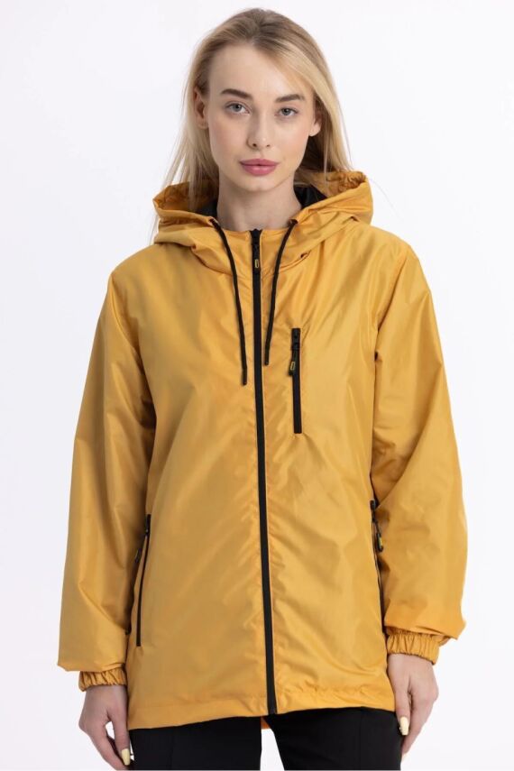 İçi Astarlı Su ve Rüzgar Geçirmez Cepli Kadın Yağmurluk - 9