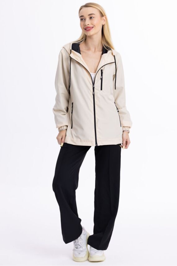 İçi Astarlı Su ve Rüzgar Geçirmez Cepli Kadın Yağmurluk - 15