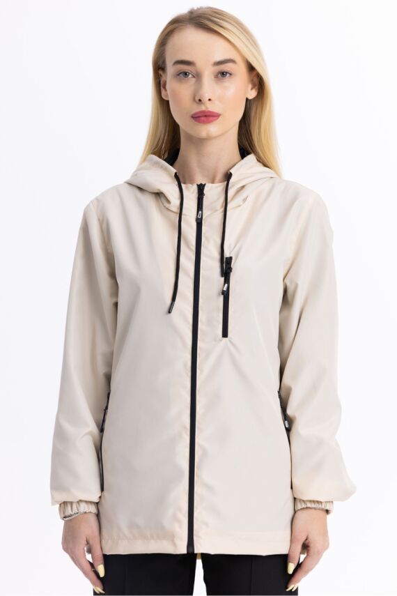 İçi Astarlı Su ve Rüzgar Geçirmez Cepli Kadın Yağmurluk - 13