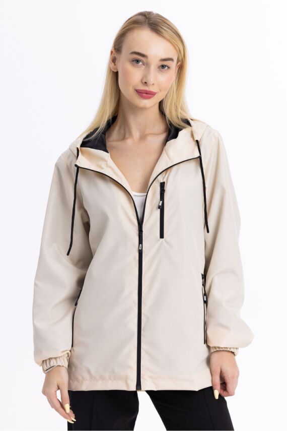 İçi Astarlı Su ve Rüzgar Geçirmez Cepli Kadın Yağmurluk - 14