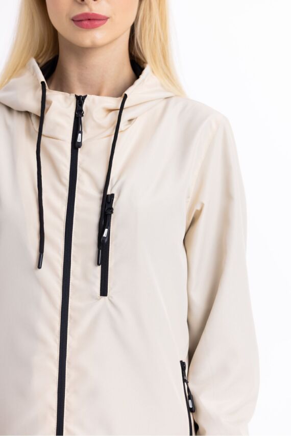 İçi Astarlı Su ve Rüzgar Geçirmez Cepli Kadın Yağmurluk - 17