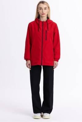 İçi Astarlı Su ve Rüzgar Geçirmez Cepli Kadın Yağmurluk - 28